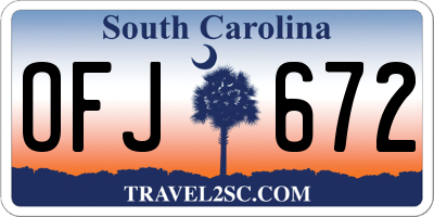 SC license plate OFJ672