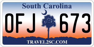 SC license plate OFJ673