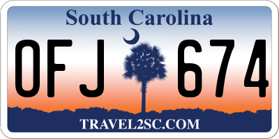 SC license plate OFJ674