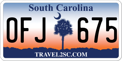 SC license plate OFJ675