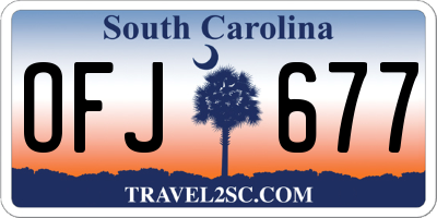 SC license plate OFJ677