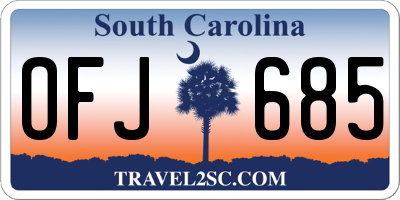 SC license plate OFJ685