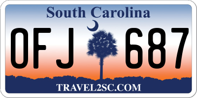 SC license plate OFJ687