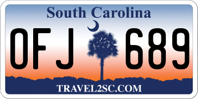 SC license plate OFJ689
