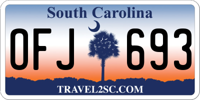 SC license plate OFJ693