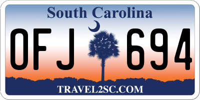 SC license plate OFJ694