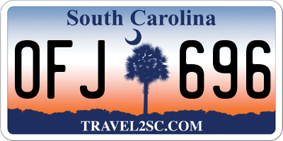 SC license plate OFJ696