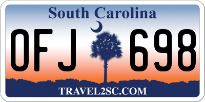 SC license plate OFJ698