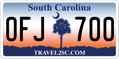 SC license plate OFJ700