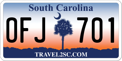 SC license plate OFJ701