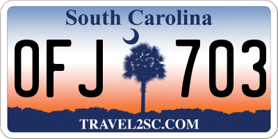 SC license plate OFJ703