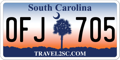 SC license plate OFJ705
