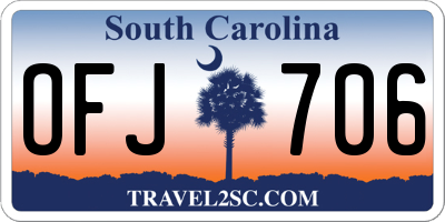 SC license plate OFJ706