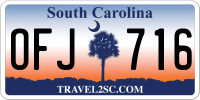 SC license plate OFJ716