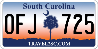 SC license plate OFJ725