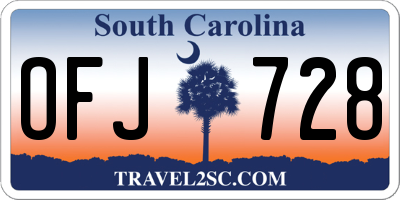 SC license plate OFJ728