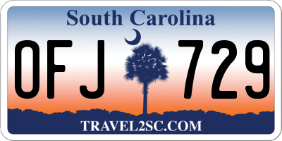 SC license plate OFJ729