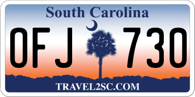 SC license plate OFJ730