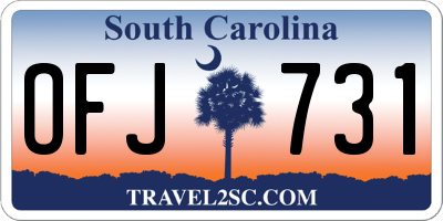 SC license plate OFJ731