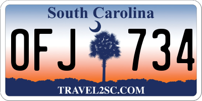 SC license plate OFJ734