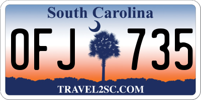 SC license plate OFJ735