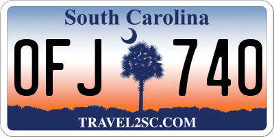 SC license plate OFJ740