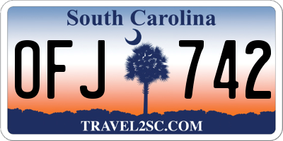 SC license plate OFJ742