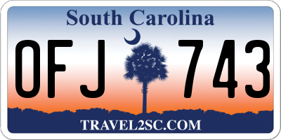 SC license plate OFJ743