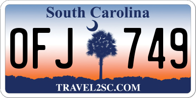 SC license plate OFJ749