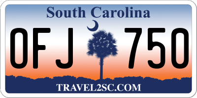 SC license plate OFJ750