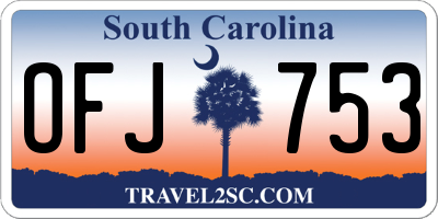 SC license plate OFJ753