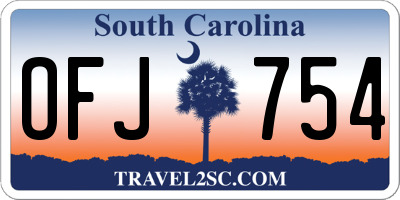 SC license plate OFJ754