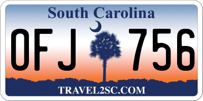 SC license plate OFJ756