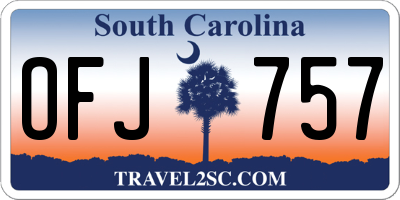 SC license plate OFJ757