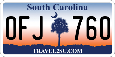 SC license plate OFJ760