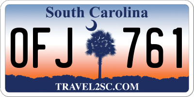SC license plate OFJ761