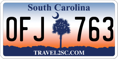 SC license plate OFJ763
