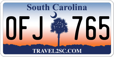 SC license plate OFJ765