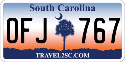 SC license plate OFJ767