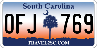 SC license plate OFJ769
