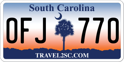 SC license plate OFJ770