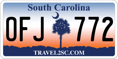 SC license plate OFJ772