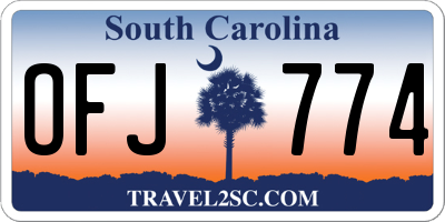 SC license plate OFJ774