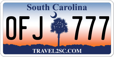 SC license plate OFJ777