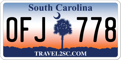 SC license plate OFJ778