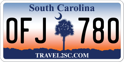 SC license plate OFJ780