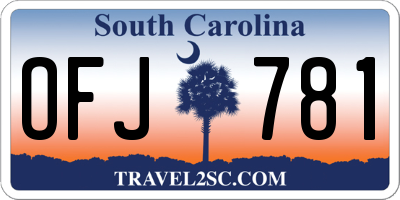 SC license plate OFJ781