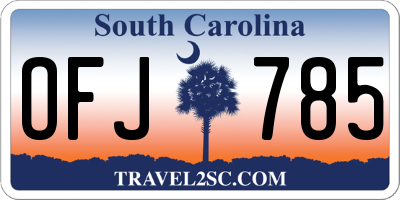 SC license plate OFJ785