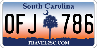 SC license plate OFJ786