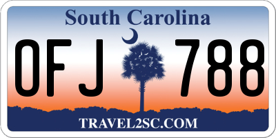 SC license plate OFJ788